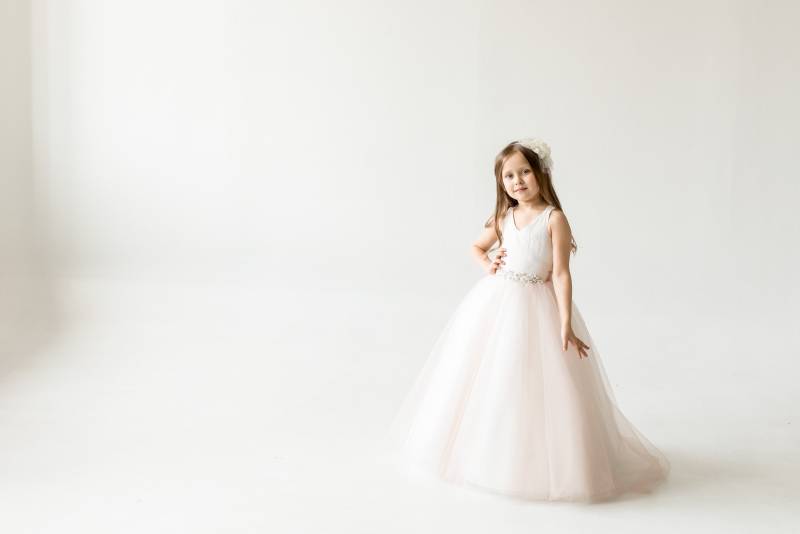 Erröten Rosa Tüll Blumenmädchen Kleid, Kommunion Spitze Blume Mädchen Geburtstag Tutu Blumenkleid von BiaggiBoutique