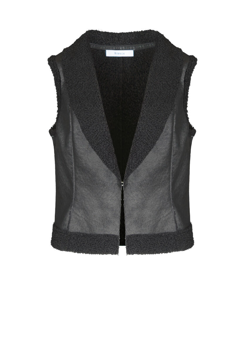 Bianca - Fellimitat-Weste - Sophie schwarz - Gr. - 38 von Bianca