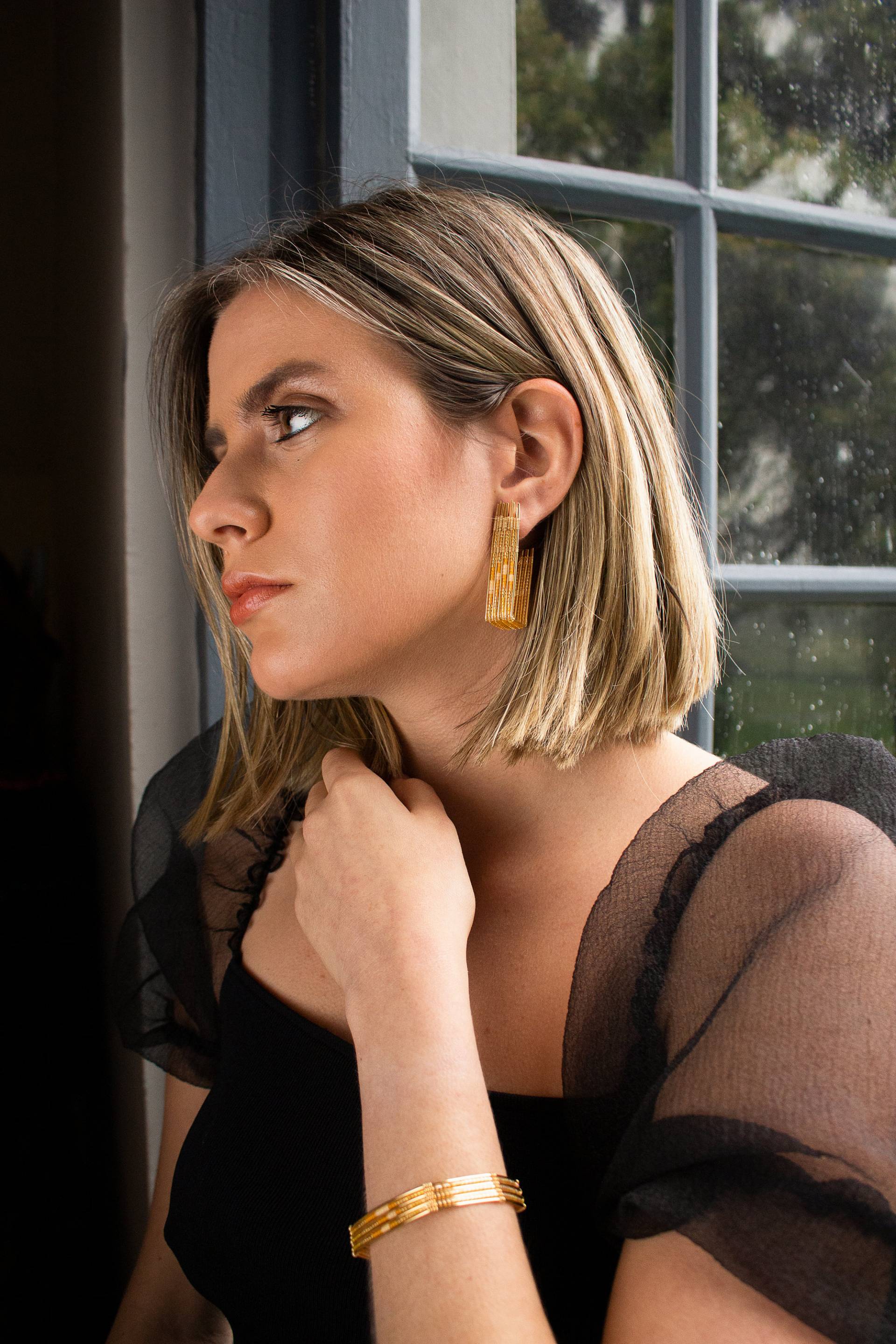 Handgefertigte Creolen Aus Golddraht/Vergoldeter Draht/Einzigartige Elegante Für Frauen/Geschenk Sie/Creolen von BianhiJewelry