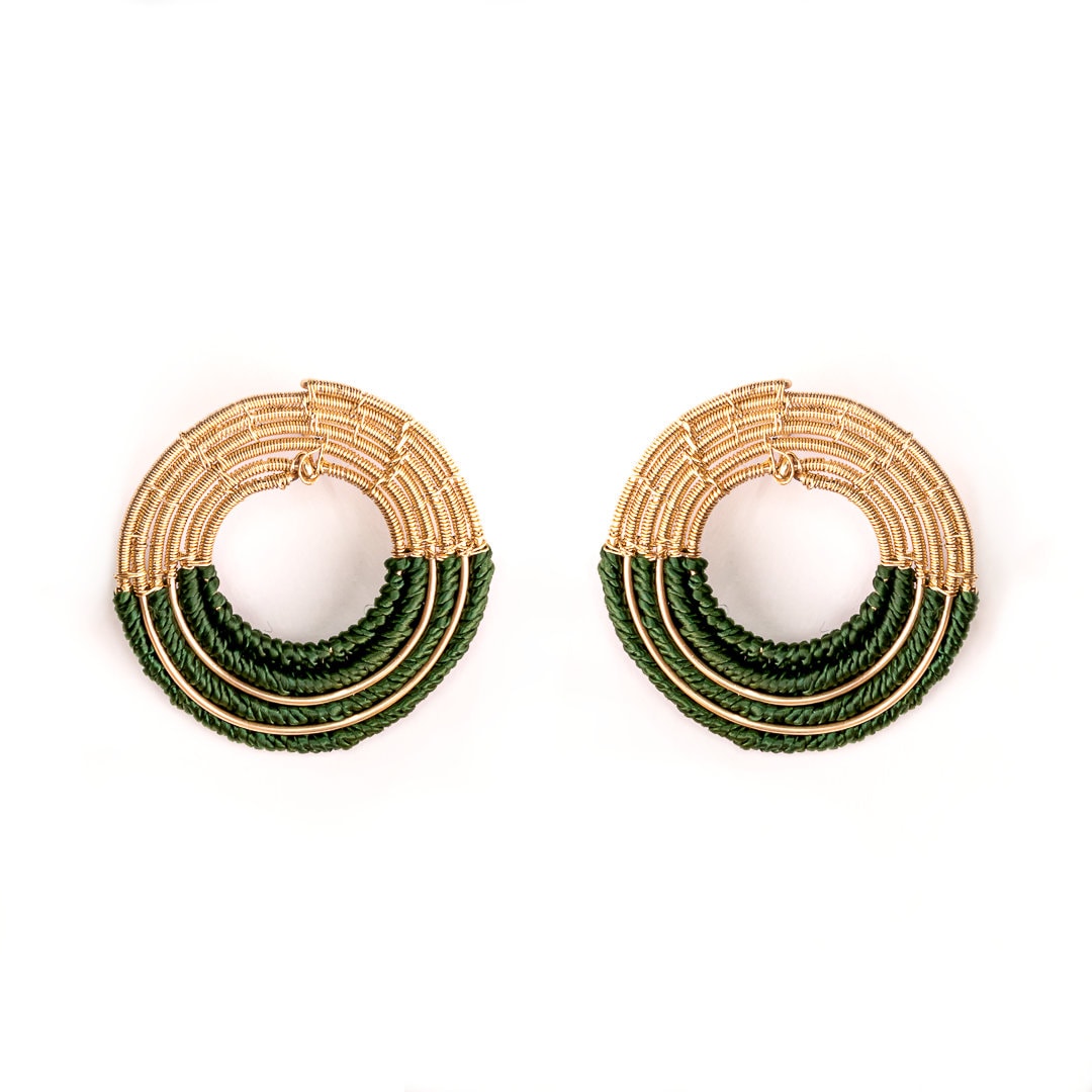 Makramee Ohrringe/Runde Ohrstecker/Leichte Ohrringe/Handgefertigte Ohrringe Aus Golddraht/Einzigartige Ohrringe/Elegante Ohrringe/Geschenk Für Sie von BianhiJewelry