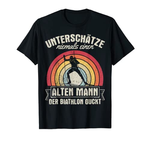Herren Biathlon Alter Mann Sport Wintersport Biathlet Skifahrer T-Shirt von Biathlon Ski Wintersport Bekleidung & Geschenke