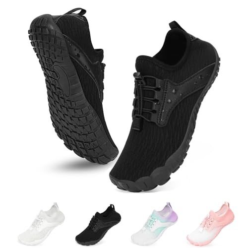 BibHoly Barfußschuhe Damen Herren Barfuss Schuhe, Schnell Trocknend Wasserschuhe Atmungsaktiv Schwimmschuhe, rutschfeste Surfschuhe Unisex Strandschuhe für Beach Wandern von BibHoly