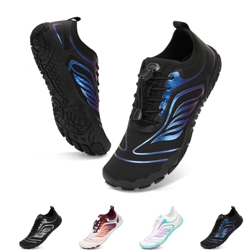 BibHoly Badeschuhe Damen Herren Wasserschuhe Kinder Barfuss Schuhe Strandschuhe, Schnelltrocknende rutschfest, Schwimmschuhe für Beach Pool Yoga Wandern von BibHoly