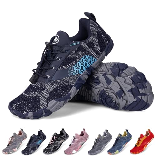 BibHoly Barfußschuhe Damen Herren Barfussschuhe Leicht Atmungsaktiv Traillaufschuhe rutschfest Fitnessschuhe Walkingschuhe mit Zero-Drop Solhe von BibHoly