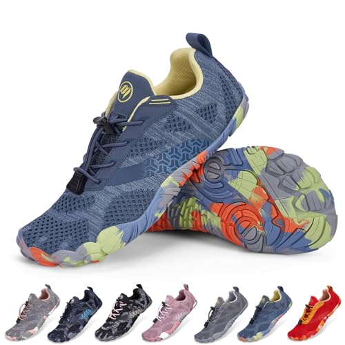 BibHoly Barfußschuhe Damen Herren Barfussschuhe Leicht Atmungsaktiv Traillaufschuhe rutschfest Fitnessschuhe Walkingschuhe mit Zero-Drop Solhe von BibHoly