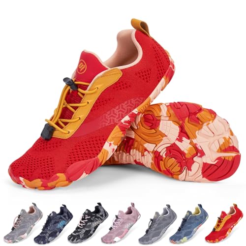 BibHoly Barfußschuhe Damen Herren Barfussschuhe Leicht Atmungsaktiv Traillaufschuhe rutschfest Fitnessschuhe Walkingschuhe mit Zero-Drop Solhe von BibHoly