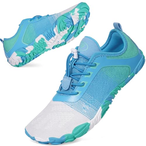 BibHoly Barfuss Schuhe Damen Herren Barfußschuhe, Leicht Atmungsaktiv Traillaufschuhe rutschfest Fitnessschuhe für Fitnessstudio und Outdoor-Aktivitäten von BibHoly