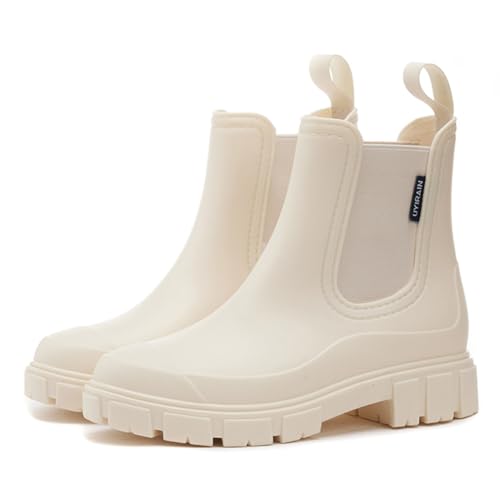 BibHoly Gummistiefel Damen Wasserdicht Gummistiefel Damen Gummistiefel Kurz Damen Gefüttert Wasserdicht Gummistiefel Anti-Rutsch Atmungsaktiv Boots Halbhohe Regenstiefel von BibHoly