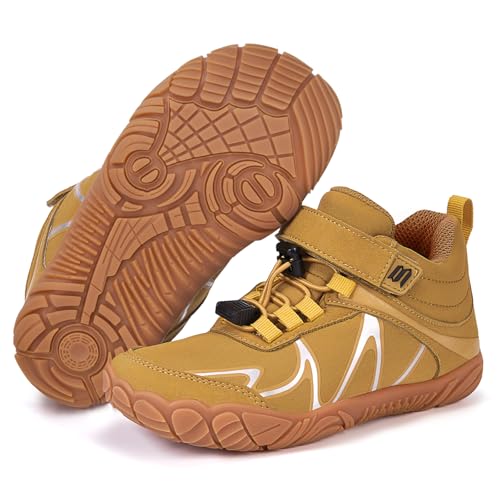 Barfussschuhe Kinder Barfußschuhe Jungen Mädchen Leicht Wanderschuhe Minimal Barfuß Sneaker Outdoor Wasserabweisend rutschfest Barefoot Shoes Kids von BibYuga