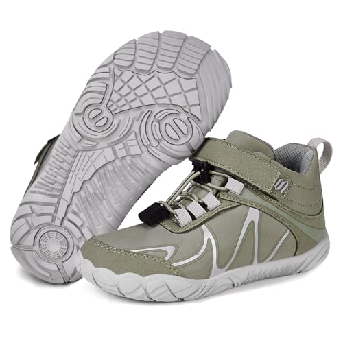 Barfussschuhe Kinder Barfußschuhe Jungen Mädchen Leicht Wanderschuhe Minimal Barfuß Sneaker Outdoor Wasserabweisend rutschfest Barefoot Shoes Kids Gr.27-35 von BibYuga