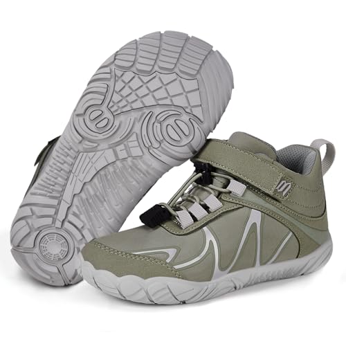 Barfussschuhe Kinder Barfußschuhe Jungen Mädchen Leicht Wanderschuhe Minimal Barfuß Sneaker Outdoor Wasserabweisend rutschfest Barefoot Shoes Kids von BibYuga
