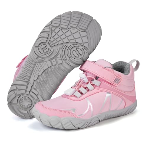 Barfussschuhe Kinder Barfußschuhe Jungen Mädchen Leicht Wanderschuhe Minimal Barfuß Sneaker Outdoor Wasserabweisend rutschfest Barefoot Shoes Kids Gr.27-35 von BibYuga