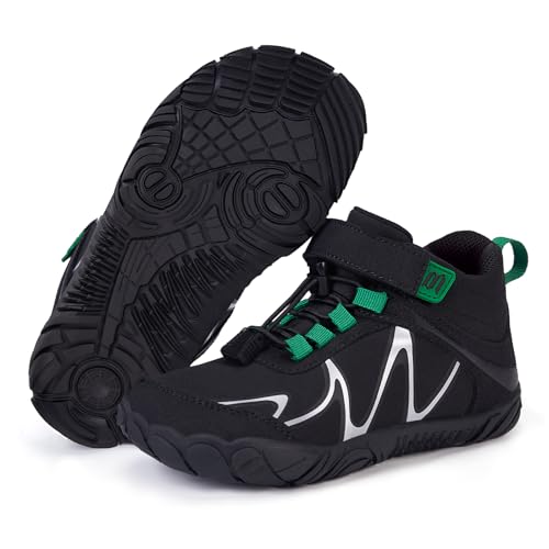 Barfussschuhe Kinder Barfußschuhe Jungen Mädchen Leicht Wanderschuhe Minimal Barfuß Sneaker Outdoor Wasserabweisend rutschfest Barefoot Shoes Kids Gr.27-35 von BibYuga