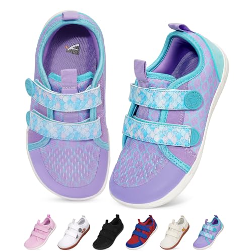 BibYuga Barfussschuhe Kinder Breite Barfußschuhe Jungen Mädchen Minimalistische Sneaker Weich Hausschuhe Rutschfeste Traillaufschuhe | mit Fußgewölbeunterstützung von BibYuga