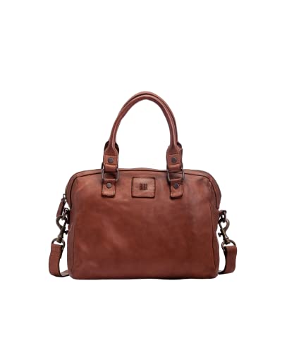 Biba Tasche für Damen aus echtem Leder, Handtasche Heritage Boston BT1, Kurzer und langer Griff, Reißverschluss, Echtes Rindsleder, Lederfarbe von Biba