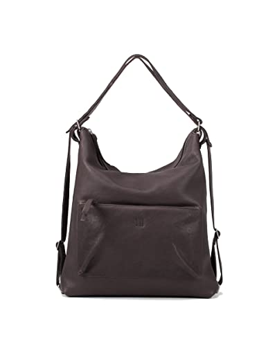 Biba Tasche für Damen aus echtem Leder, Rucksack Leather Orleans OR1LO, Langen Griff, Reißverschluss, Echtes Rindsleder, Dunkelbraun Farbe von Biba