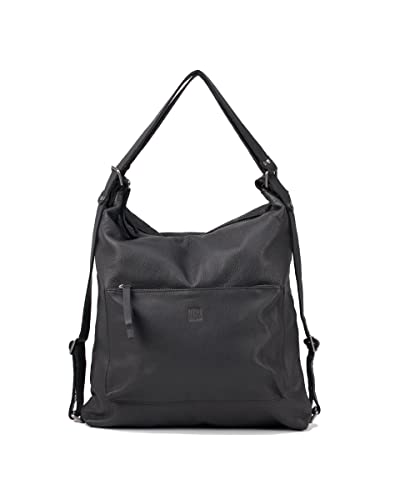 Biba Tasche für Damen aus echtem Leder, Rucksack Leather Orleans OR1LO, Langen Griff, Reißverschluss, Echtes Rindsleder, Schwarz Farbe von Biba