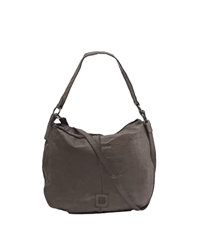 Biba Tasche für Damen aus echtem Leder, Schultertasche Heritage Boston BT17, Kurzer und langer Griff, Reißverschluss, Echtes Rindsleder, Dunkelbraun Farbe von Biba