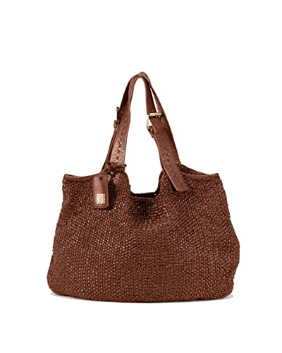 Biba Tasche für Damen aus echtem Leder, Schultertasche Heritage Bristow BRI3L, Kurzer Griff, Schnappverschluss, Echtes Rindsleder, Lederfarbe von Biba