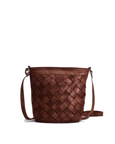 Biba Tasche für Damen aus echtem Leder, Umhängetasche Heritage Lewisburg LEI2L, Langen Griff, Reißverschluss, Echtes Rindsleder, Dunkelbraun Farbe von Biba