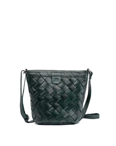 Biba Tasche für Damen aus echtem Leder, Umhängetasche Heritage Lewisburg LEI2L, Langen Griff, Reißverschluss, Echtes Rindsleder, Grüne Farbe von Biba