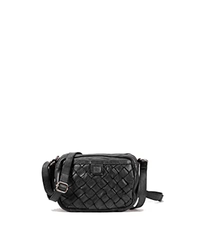 Biba Tasche für Damen aus echtem Leder, Umhängetasche Heritage Lewisburg LEI9L, Langen Griff, Reißverschluss, Echtes Rindsleder, Schwarz Farbe von Biba