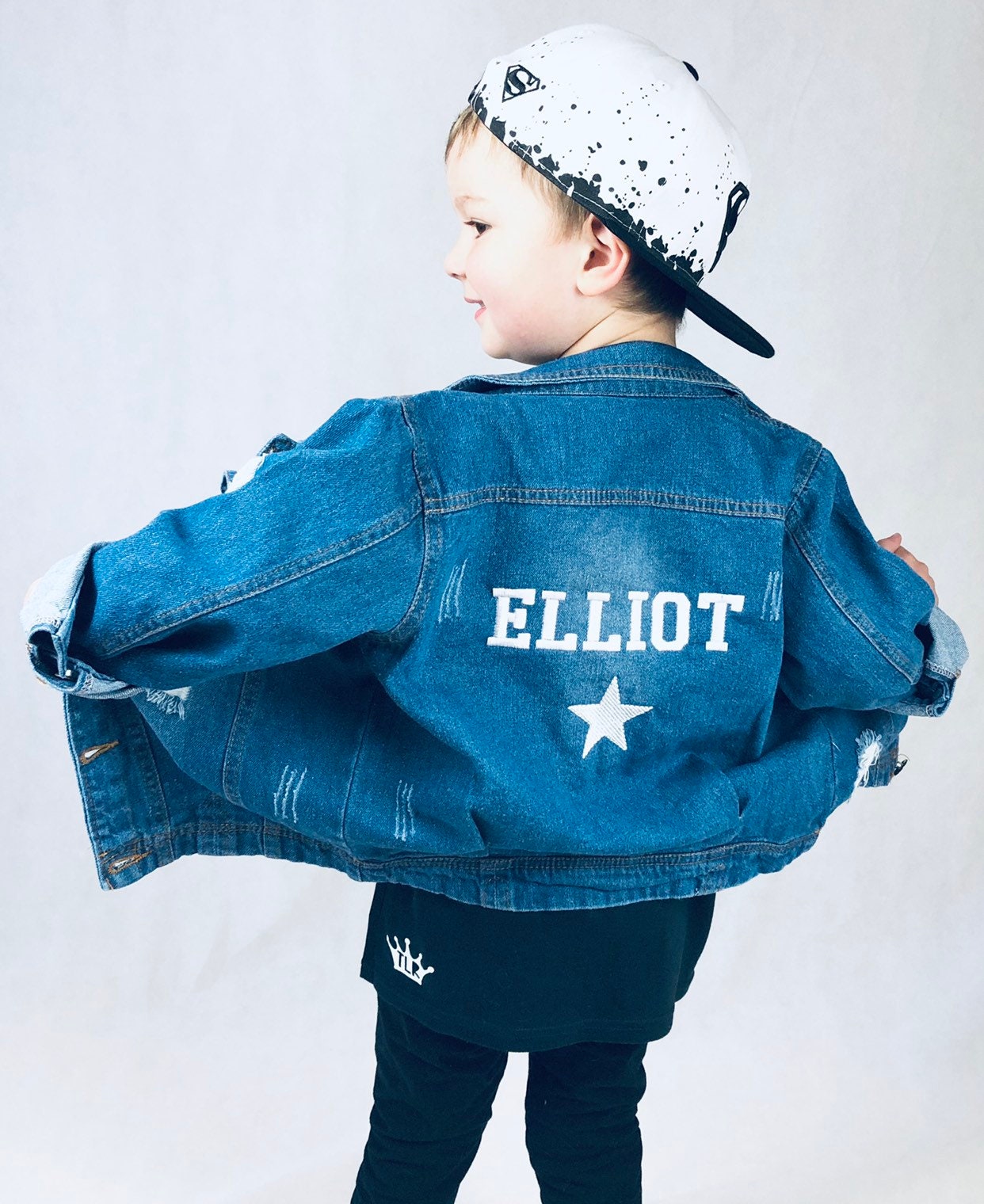 Kleinkind Und Kind Zerlegt Jeansjacke Kleinkind Und Kind Zerlegt Jeansjacke von BibblezBibs