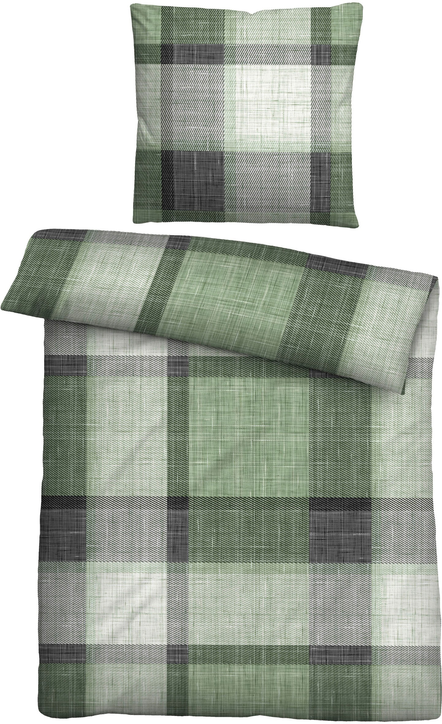 Biberna Bettwäsche "0004101" 2 Stk. tlg. wohlig warm + weich, pflegeleicht, 100% Baumwolle, Reißverschluss von Biberna