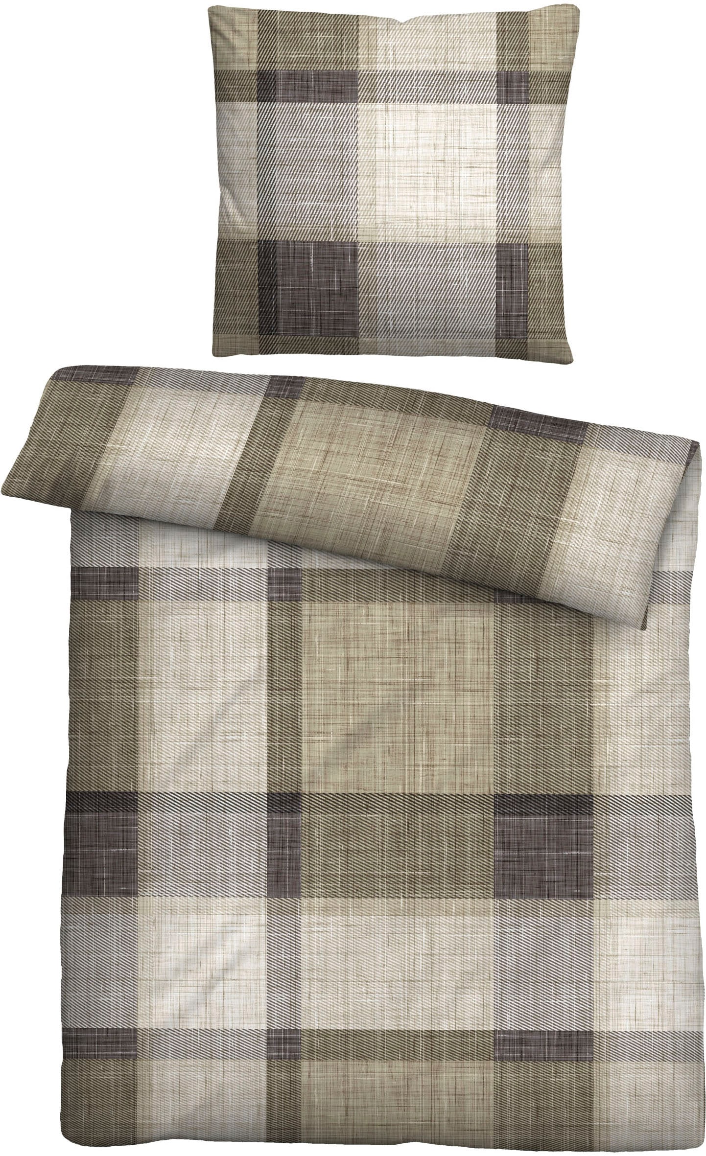 Biberna Bettwäsche "0004101" 2 Stk. tlg. wohlig warm + weich, pflegeleicht, 100% Baumwolle, Reißverschluss von Biberna