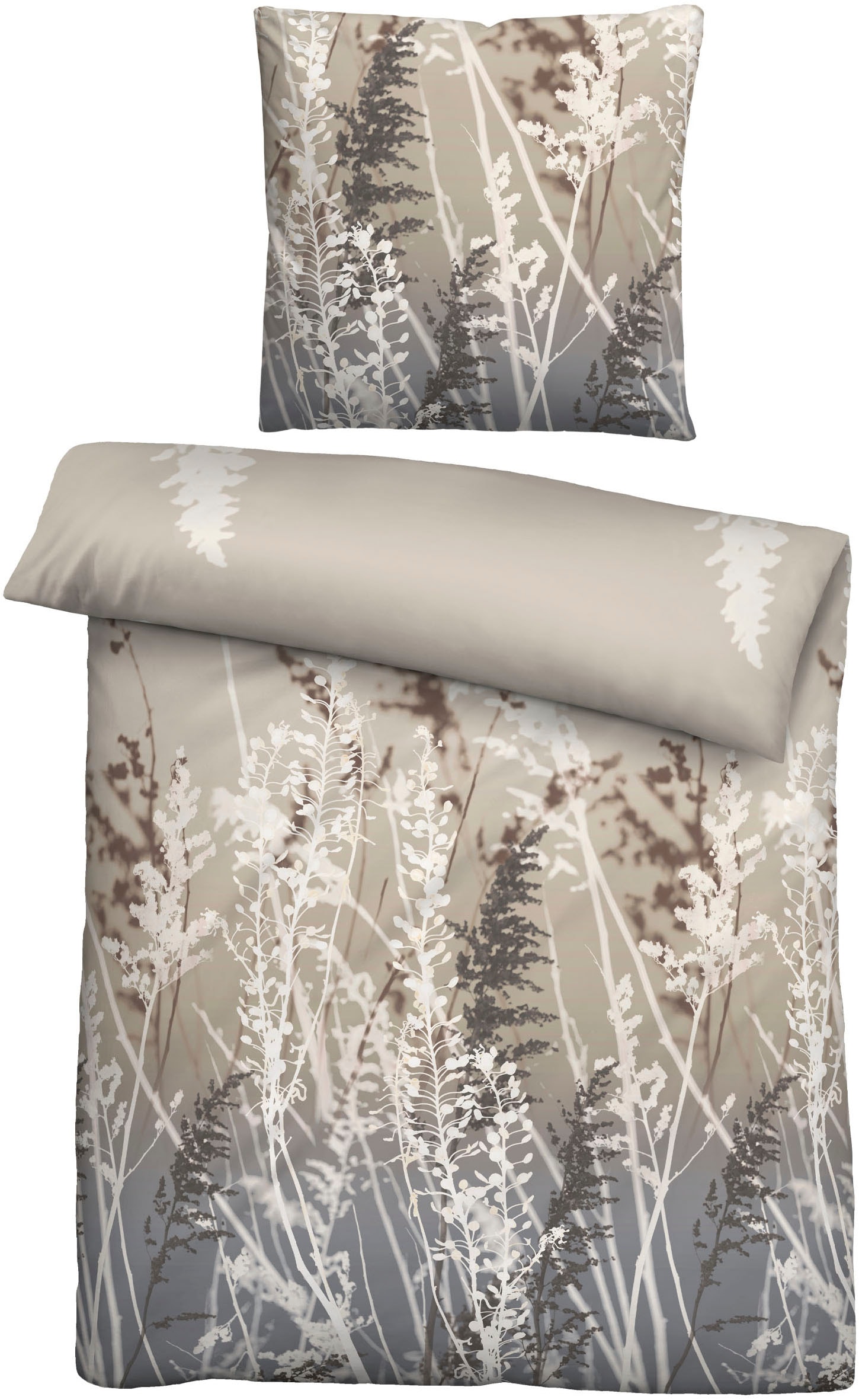 Biberna Bettwäsche "0004103" 2 Stk. tlg. wohlig warm + weich, pflegeleicht, 100% Baumwolle, Reißverschluss von Biberna