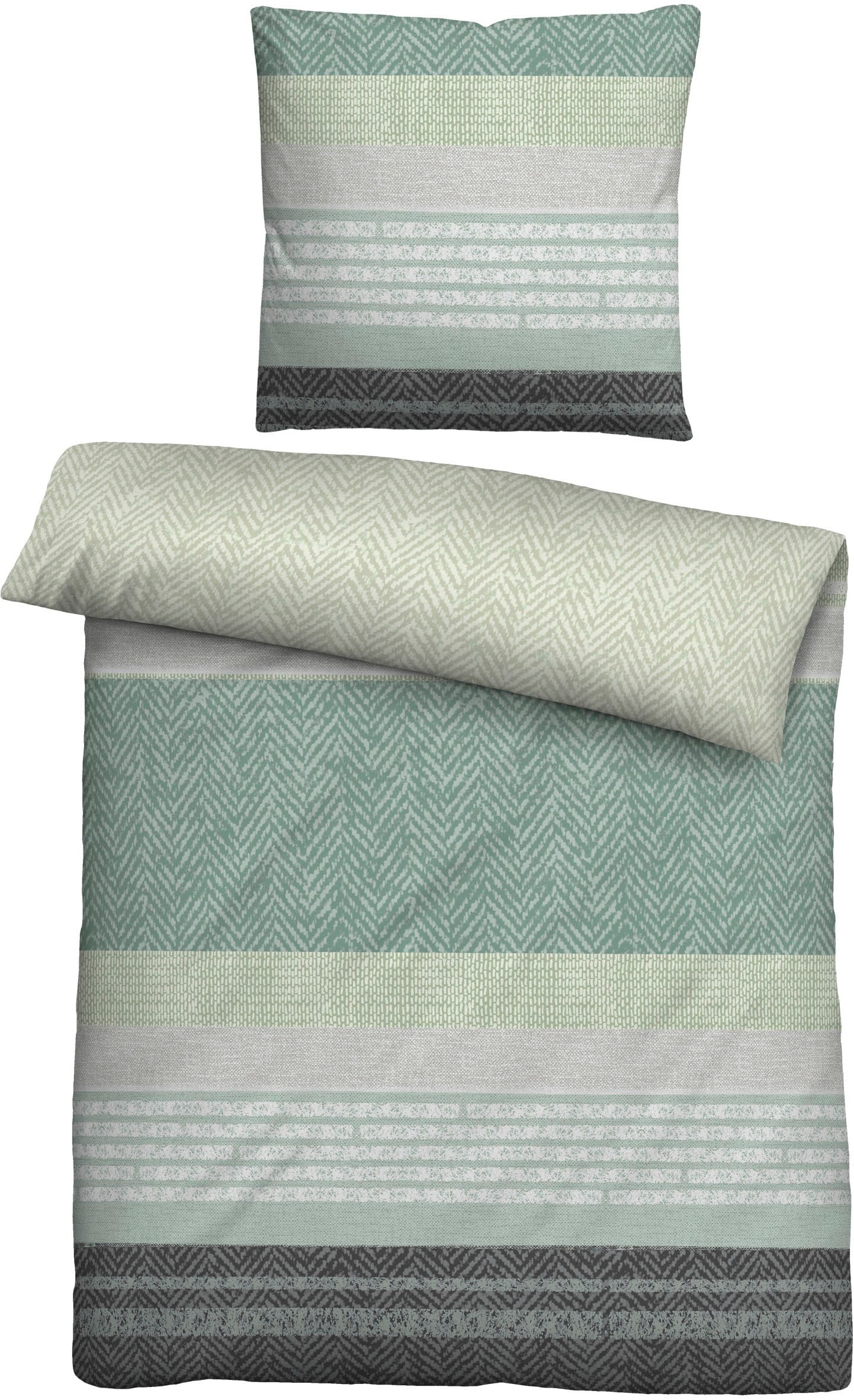 Biberna Bettwäsche "0004104" 2 Stk. tlg. wohlig warm + weich, pflegeleicht, 100% Baumwolle, Reißverschluss von Biberna