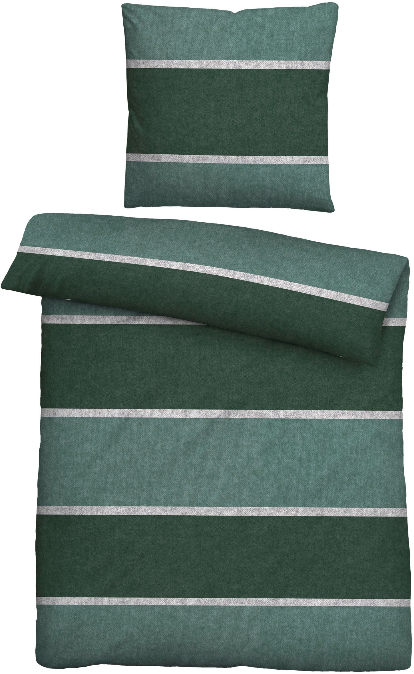 Biberna Bettwäsche "Jonas" 2 Stk. tlg. kuschelig warm, weich, pflegeleicht, 100% Baumwolle, made in Germany von Biberna