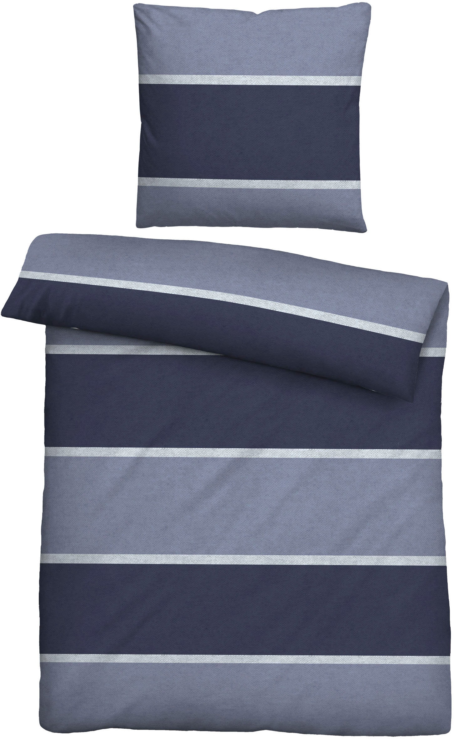 Biberna Bettwäsche "Jonas" 2 Stk. tlg. kuschelig warm, weich, pflegeleicht, 100% Baumwolle, made in Germany von Biberna