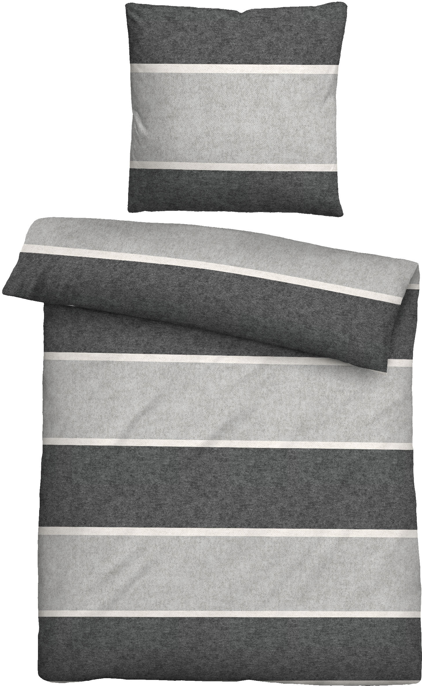 Biberna Bettwäsche "Jonas" 2 Stk. tlg. kuschelig warm, weich, pflegeleicht, 100% Baumwolle, made in Germany von Biberna