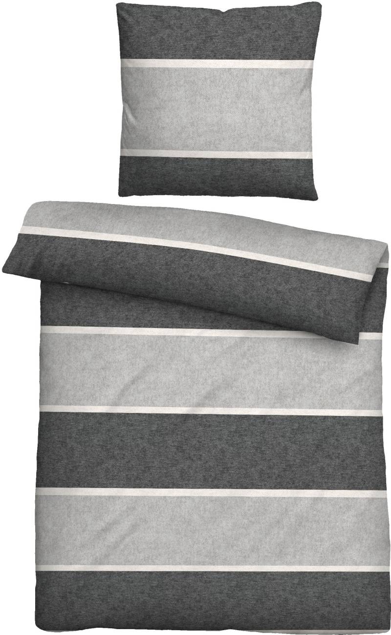 Biberna Bettwäsche "Jonas" 2 Stk. tlg. kuschelig warm, weich, pflegeleicht, 100% Baumwolle, made in Germany von Biberna