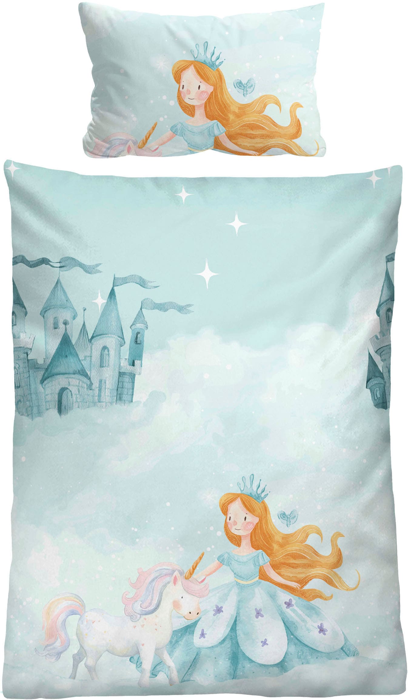 Biberna Kinderbettwäsche "0004524" 2 Stk. tlg. wohlig warm + weich, pflegeleicht, 100% Baumwolle, Reißverschluss von Biberna