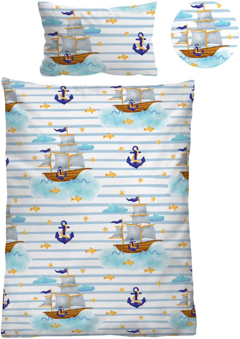 Biberna Kinderbettwäsche "Johanna" 2 Stk. tlg. hautfreundlich, kühlend, mit Reißverschluss, ganzjährig einsetzbar von Biberna