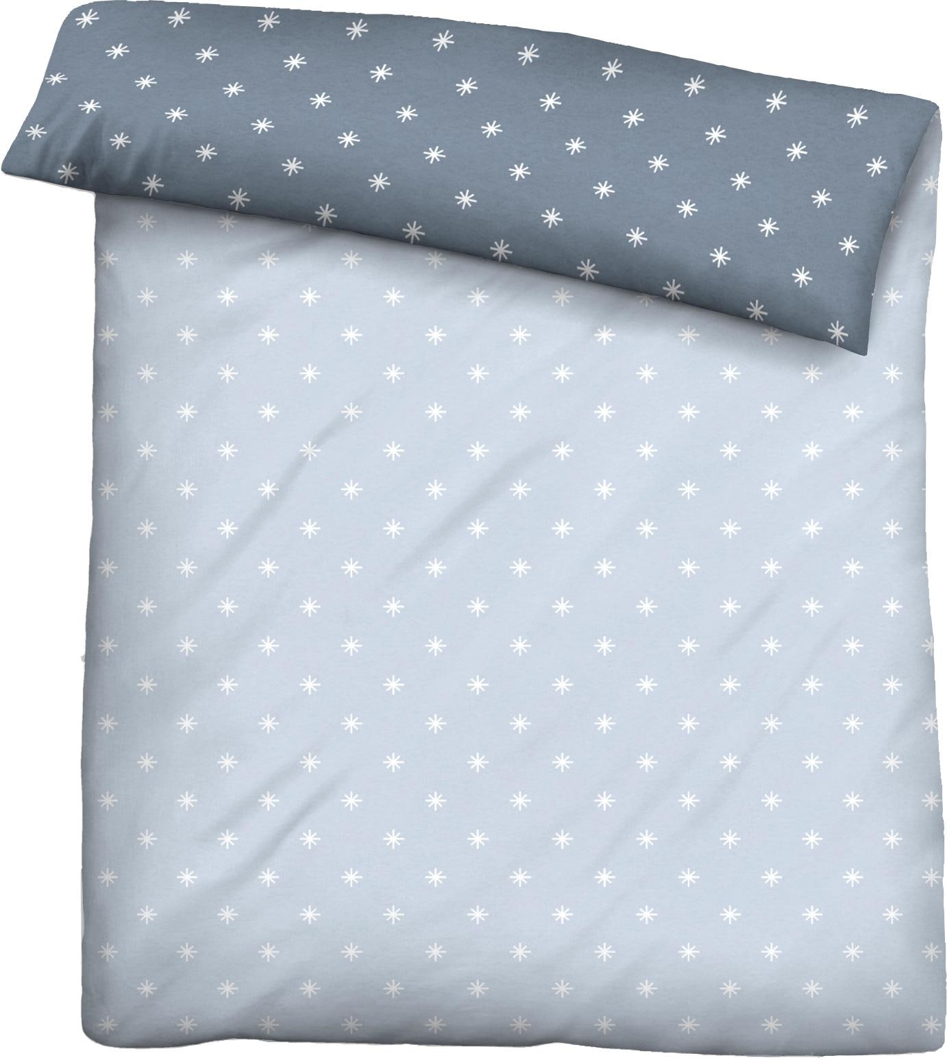 Biberna Wendebettbezug "Mix & Match in Größe 135x200 oder 155x220 cm" Bettbezug aus Baumwolle, gemusterte Bettwäsche mit Wendeoptik von Biberna