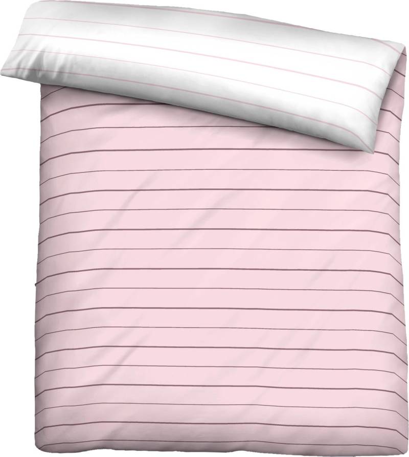 Biberna Wendebettbezug "Mix & Match in Größe 135x200 oder 155x220 cm" Bettbezug aus Baumwolle, gemusterte Bettwäsche mit Wendeoptik von Biberna