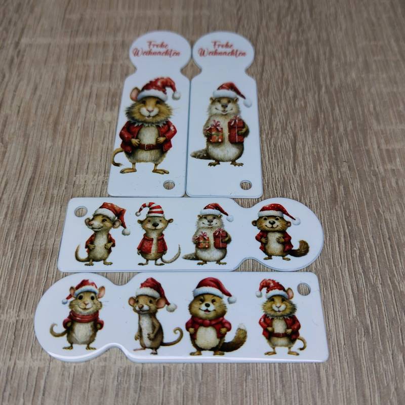 Wagenlöser, Einkaufswagenchip "Weihnachten, Weihnachtsmaus, Maus, Weihnachtsmütze, Advent, Geschenk" von Biberstube