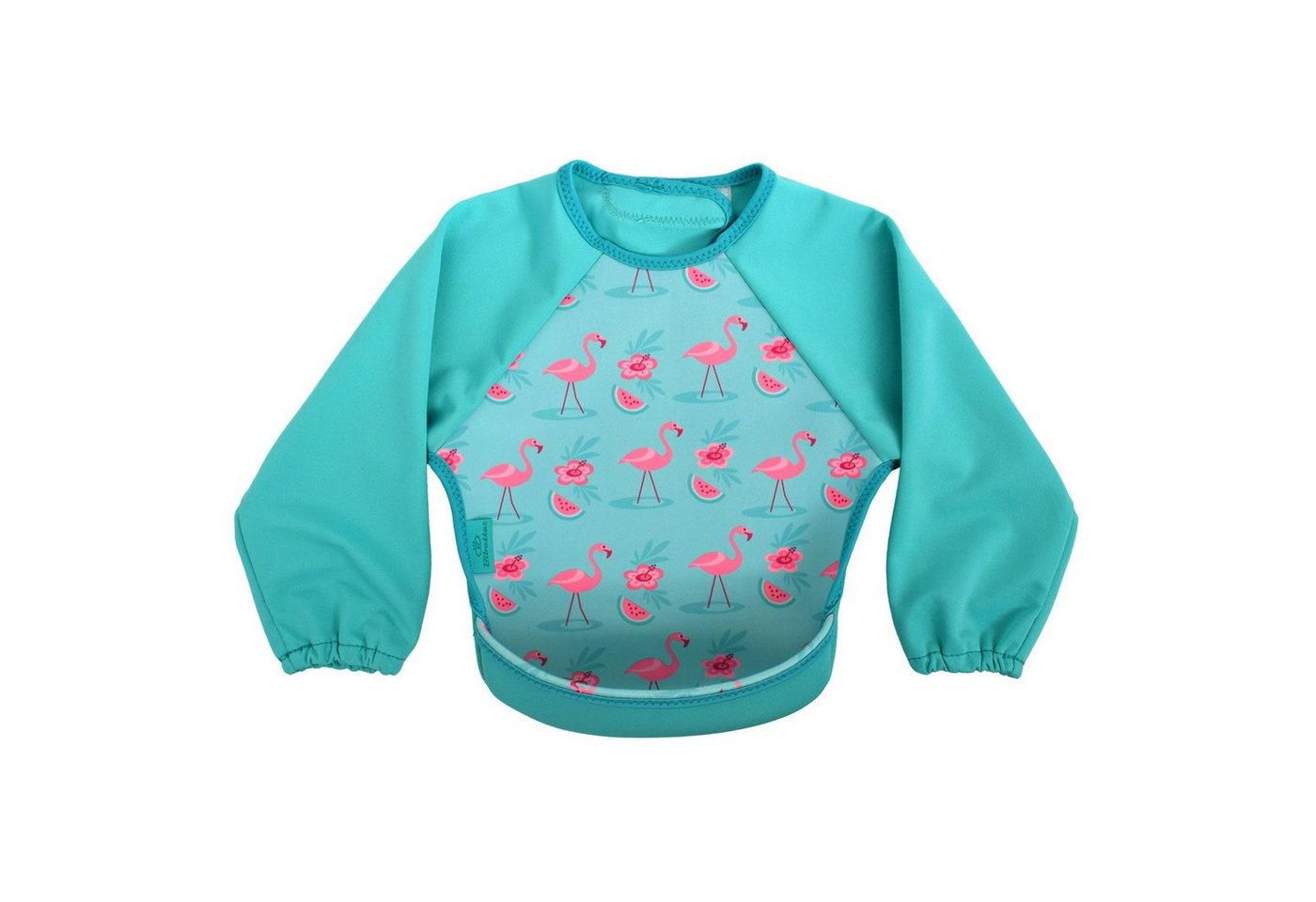 Bibetta Lätzchen mit Raglanärmeln im niedlichen Flamingo-Design von Bibetta