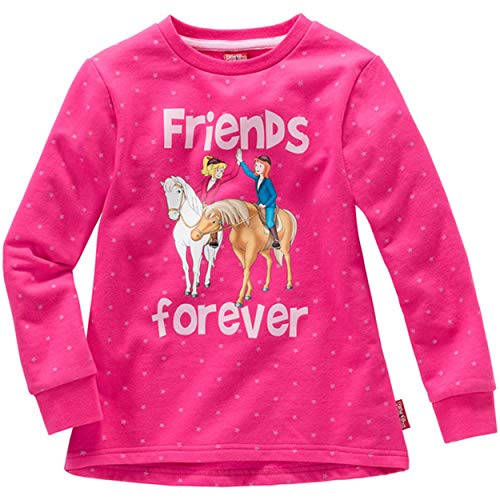 Kinder Mädchen SWEATSHIRT Bibi und Tina friends forever Pullover Sweater Pulli Pink 98 bis 152, Größe:122 von Bibi & Tina