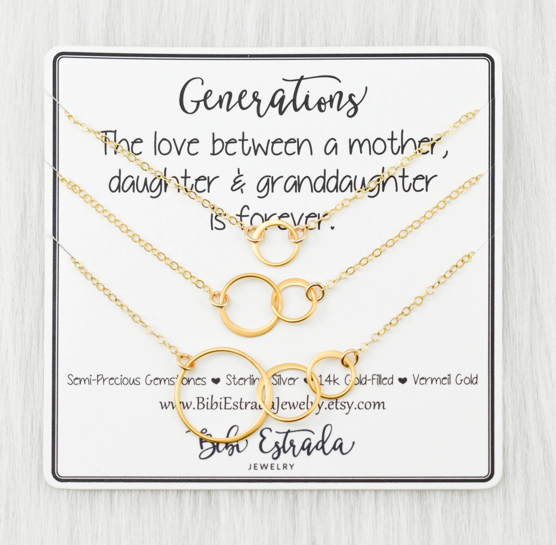 Drei Generationen Halsketten-Set Vergoldetes Mutter Tochter Enkelin Geschenk Drei Generationen Halsketten-Set Vergoldetes Mutter Tochter Enkelin Geschenk von BibiEstradaJewelry