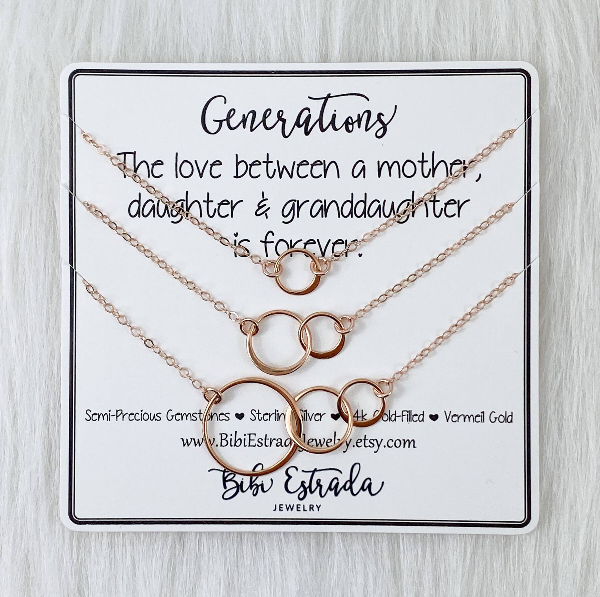 Rosegold-Filled Generationen Halsketten-Set Mutter-Tochter-Enkelin-Geschenk Rosegold-Filled Generationen Halsketten-Set Mutter-Tochter-Enkelin-Geschenk von BibiEstradaJewelry