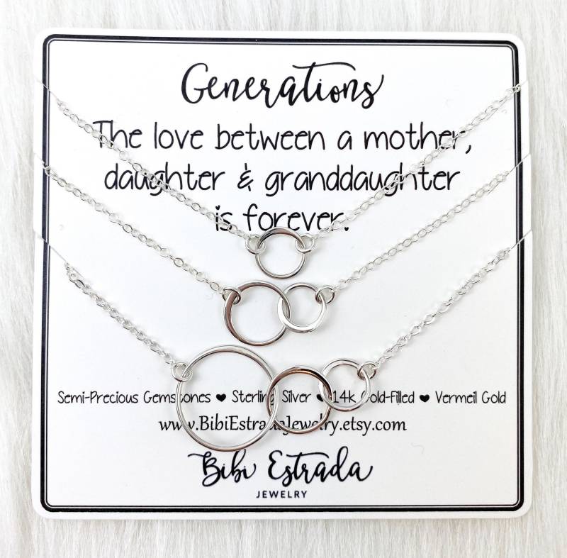 Drei Generationen Halsketten-Set Aus Sterlingsilber Mutter-Tochter-Enkelin-Geschenk Drei Generationen Halsketten-Set Aus Sterlingsilber Mutter-Tochter-Enkelin-Geschenk von BibiEstradaJewelry