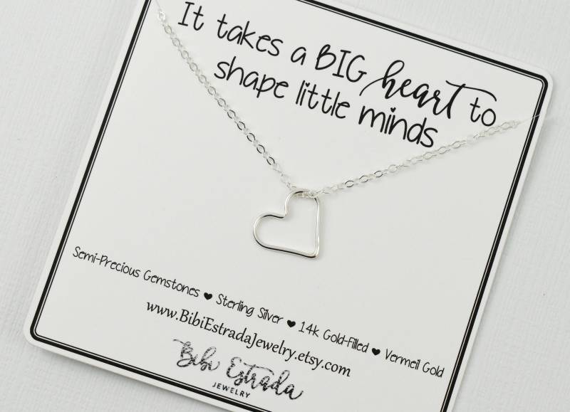 Geschenk Des Lehrers Lehrer Halskette Es Braucht Ein Großes Herz Kleine Köpfe Zu Formen Sterling Silber Für Spezielle von BibiEstradaJewelry