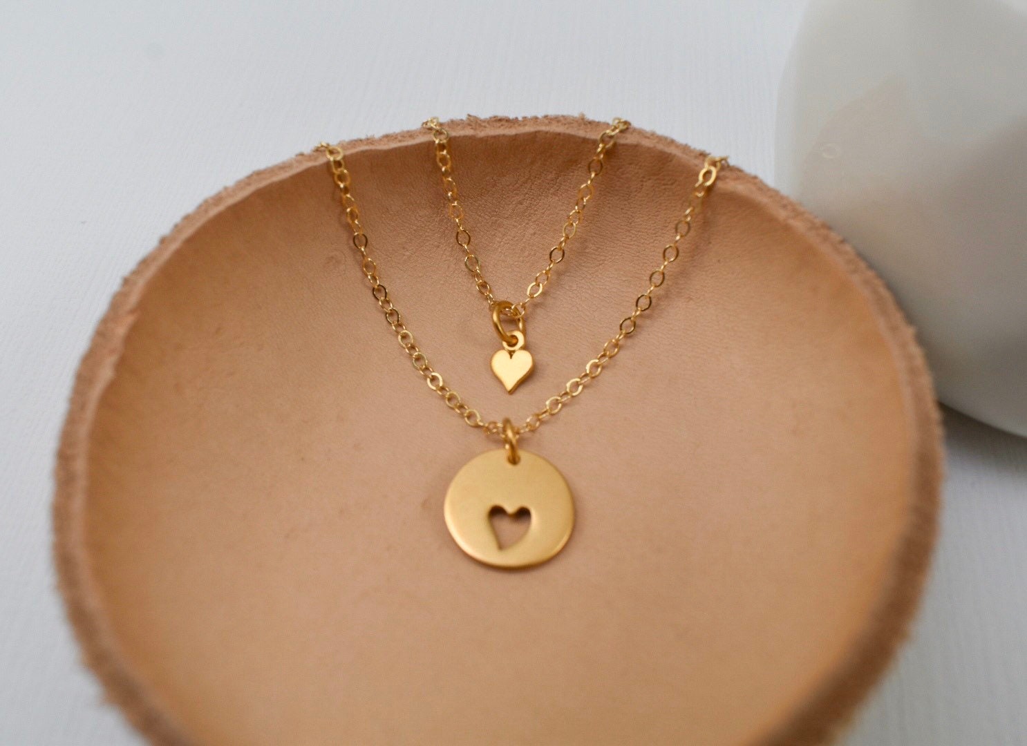 Gold Filled Mutter-Tochter-Herz-Halsketten-Set Gold Filled Mutter-Tochter-Herz-Halsketten-Set von BibiEstradaJewelry