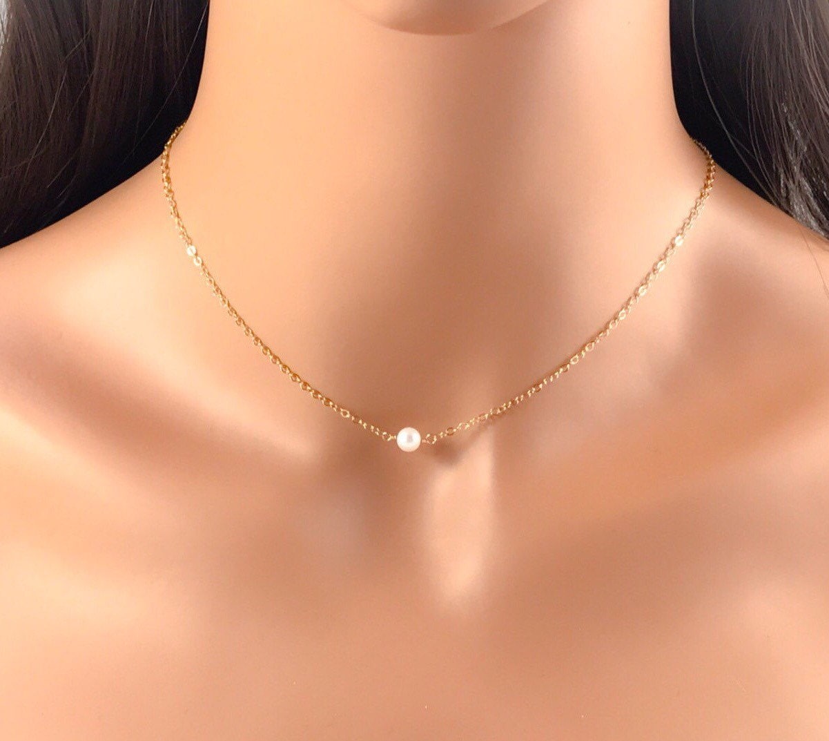 Zarte Süßwasserperlenkette Gold Filled Oder Sterling Silber Zarte Süßwasserperlenkette Gold Filled Oder Sterling Silber von BibiEstradaJewelry