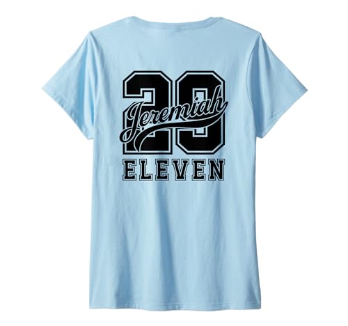 Damen Bibelvers Jeremia 29:11 Jersey Look Christian T-Shirt mit V-Ausschnitt von Bible Verse 29:11 Christian Jersey Style Apparel