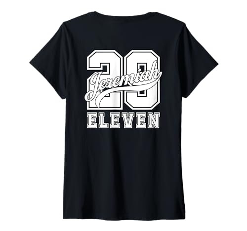 Damen Christian Faith Jeremia 29:11 Bibelvers Religiös T-Shirt mit V-Ausschnitt Damen Christian Faith Jeremia 29:11 Bibelvers Religiös T-Shirt mit V-Ausschnitt von Bible Verse 29:11 Christian Jersey Style Apparel